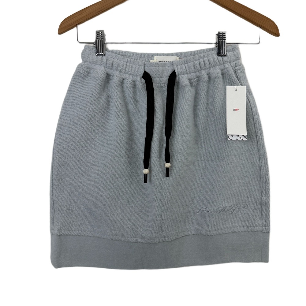 Honor The Gift Skirt Womens Small Silver Gray Athleisure French Terry NWT